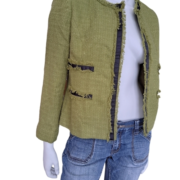 Jules & Leopold women's jacket green tweed womens size 8 blazer - Picture 6 of 16
